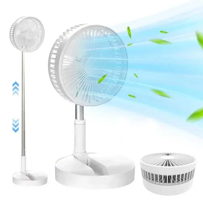 Foldable Portable Rechargeable Table Electric Fan Mini Usb Charging Office Home Telescopic Fan Low Noise Living Desk Fan