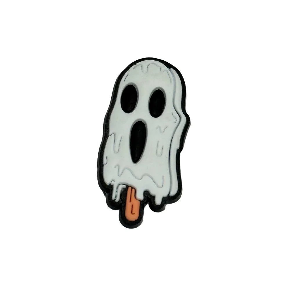 1-100pcs Cartoon Skull Tree Eye Cherry Horse Candle Juice PVC Shoe Button Charms Sandals Decorations DIY Backpack Halloween Gift