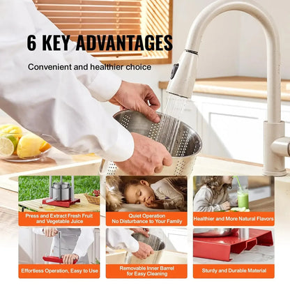 2L 3L 6L Manual Fruit Press Stainless Steel Household Manual Squeezer Cider Vegetables Juice Extractor for Home Kitchen