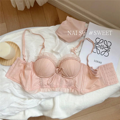 Iroppoi Sweet Charming Lingerie Set Delicate Lace Push Up Bra Small Cup Women, Sek-si Feminine Look New Hot Item BANERDANNI