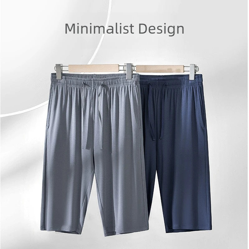 Men's Ultra Fine Modal Pajamas Set Short Sleeves Comfortable Spring Summer Luxury Sleepwear Loungewear for Men