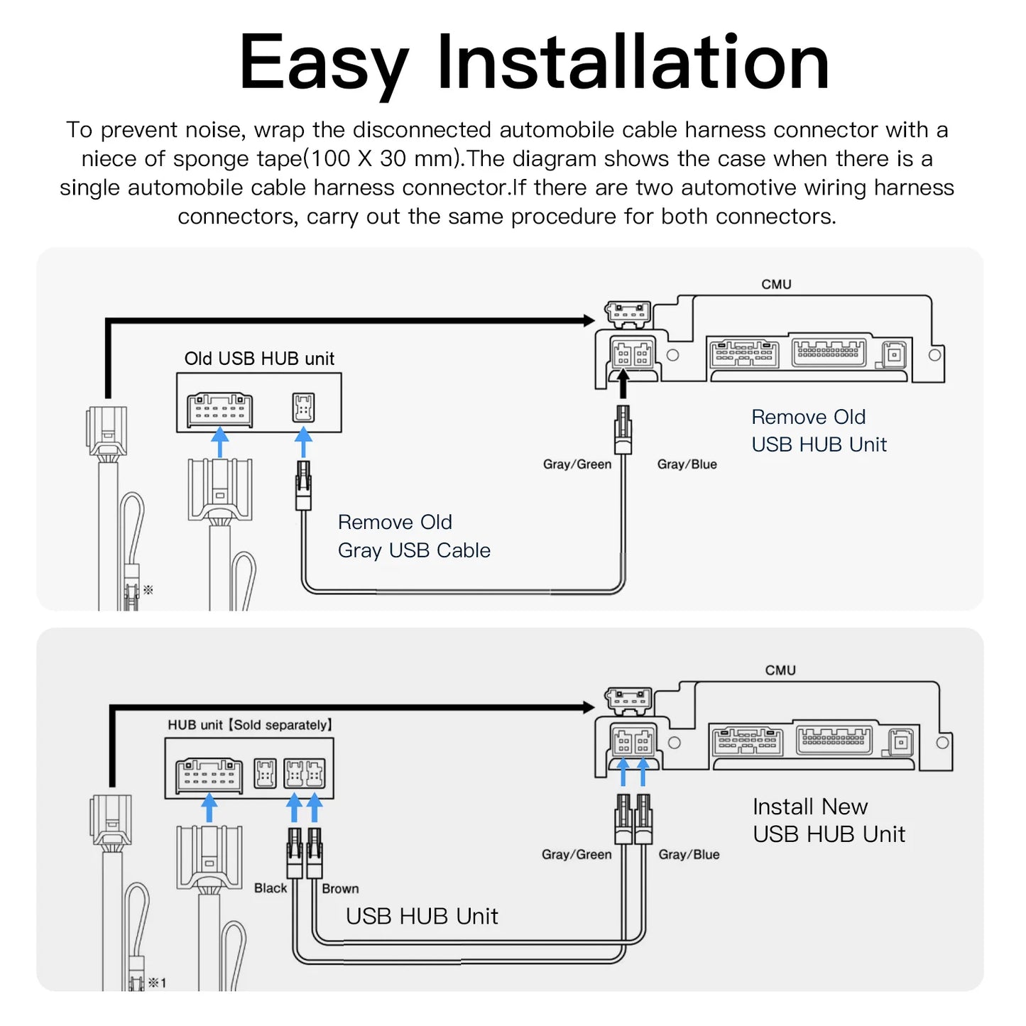 Wired or Wireless carplay Android auto type-c Adapter For Retrofit Mazda 2 3 6 CX3 CX5 CX8 CX9 MX5 USB HUB unit TK78669U0C Kit