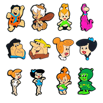1-100pcs Primitive Man Shoe Charms Cartoon PVC Shoe Accessories DIY Decoration for Classic Clog Sandal Kids Gifts
