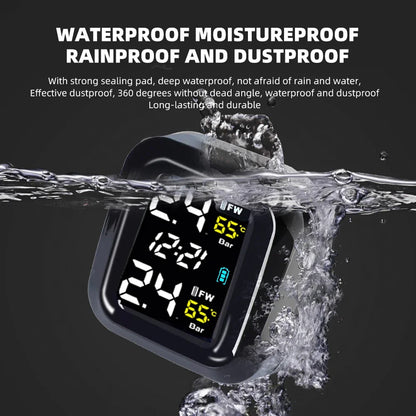 Motorcycle Tire Pressure Monitor Digital Display External Motorcycle Wireless Tire Pressure Detector With 2 External Sensors