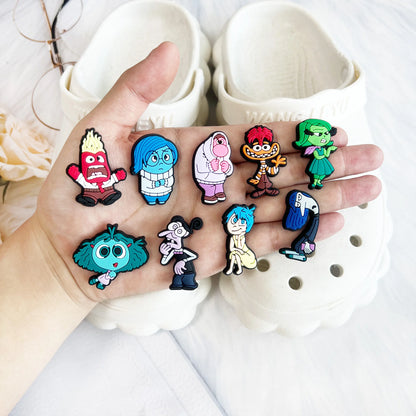 Hot Sales Cartoon Hot Toys Inside Out Series PVC Shoe Accessories Wristbands Slipper Decoration DIY Creativity Party Gifts