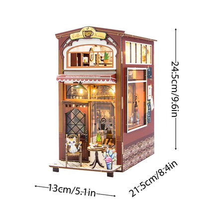Book Nook Kit Doll House DIY Wooden Puzzle Bookshelf Insert Decor Dollhouse Model Bookend Building Home Decoration Xmas Gifts