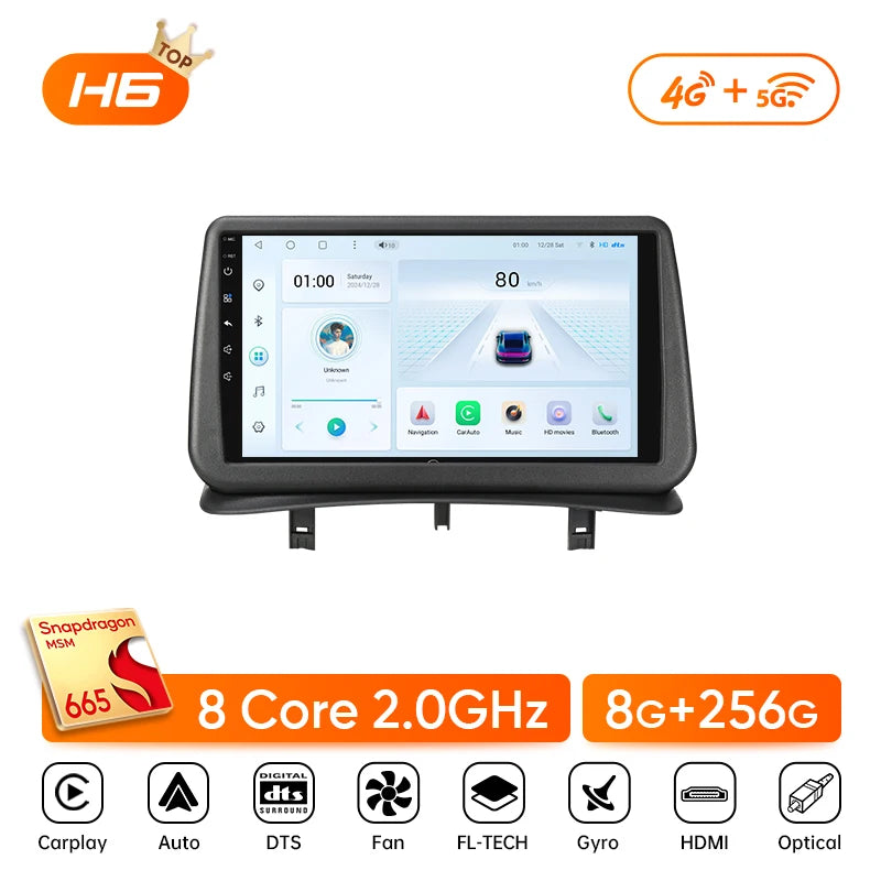 Ainavi Car Radio for Renault Clio 3 2005-2014 Wireless CarPlay Android Auto 4G Multimedia Player Navigation GPS 2din Autoradio