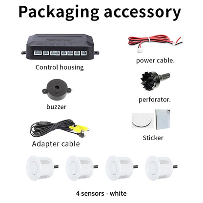 Rear View Parking Sensor System 4 Waterproof Sensors 22mm AHD/CVBS Compatible Display Car Safety Radar For Vehicle Truck Van RV