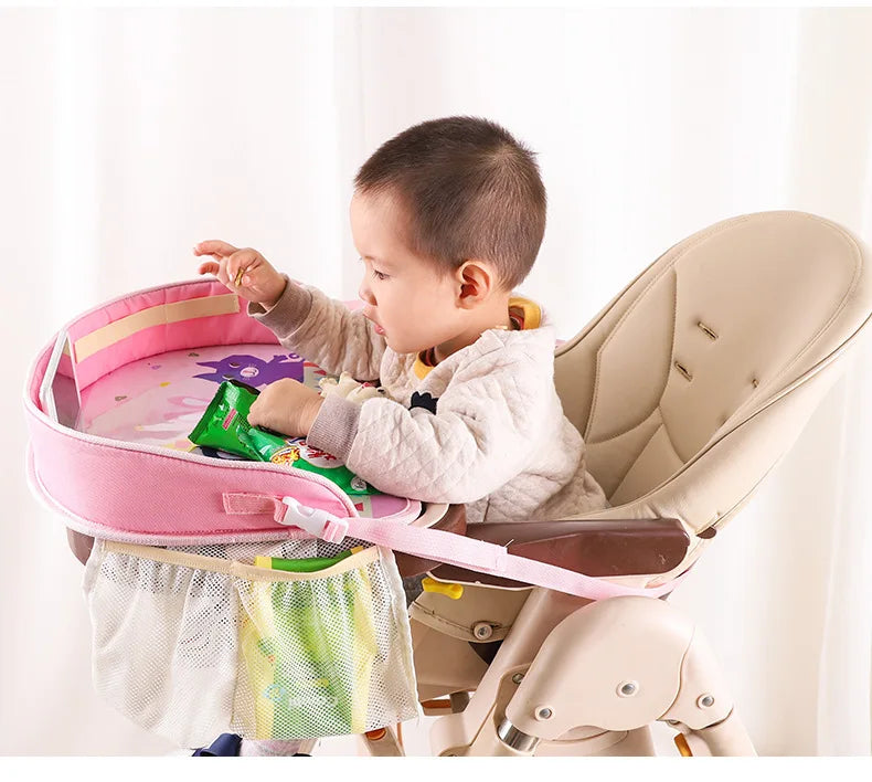 Kids Travel Tray Car Seat Activity and Play Tray Organizer for Children and Toddlers Lap Desk with Tablet Phone Holder Foldable