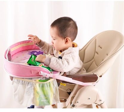 Kids Travel Tray Car Seat Activity and Play Tray Organizer for Children and Toddlers Lap Desk with Tablet Phone Holder Foldable