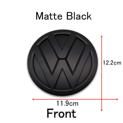 1Pc For Volkswagen Polo Car Emblem Logo With VW Polo 2014 2015 2016 2017 2018 Car Logo 122mm Front Bonnet Hood 110mm Rear Trunk