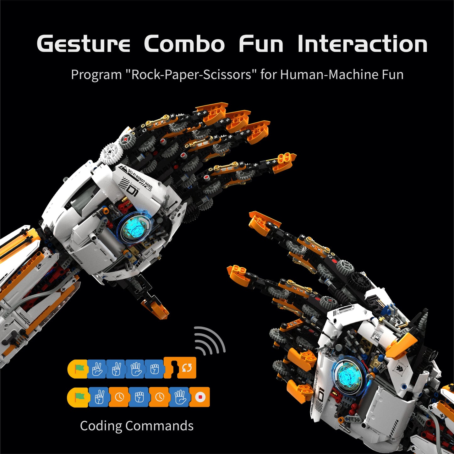 1628PCS Programmable Robotic Arm Electric Building Blocks Model Assembly Kit, Collectible Ornament, Birthday Toy, Gift