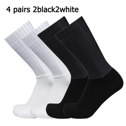 4 Pairs/Set Anti Slip Silicone Summer Socks Mixed Color Cycling Socks for Men and Women Cycling Sports Running Socks