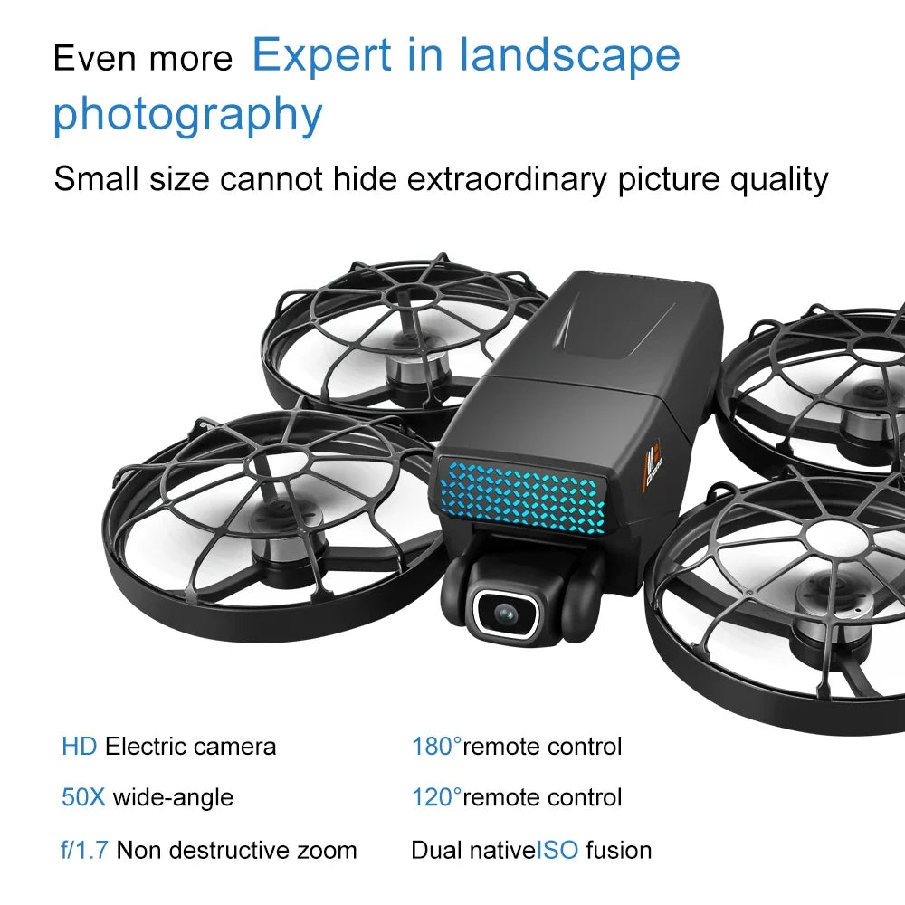 New Drones M8 GPS 8K HD Dual Cameras 360° FPV 5G WIFI Brushless Motor Obstacle Avoidance Foldable Quadcopter for Aerial Boy Toys