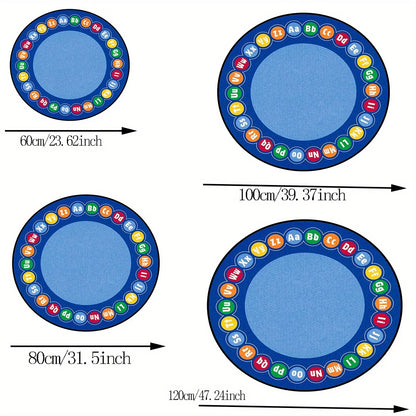 Alphabet Learning Round Carpet Flannel Soft Educational Play Mat Kids Children Nursery School Classroom FloorMat NonSlipWashable