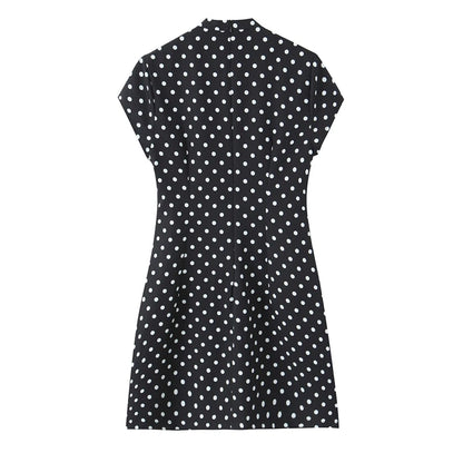 Elegant Short Sleeve Square Collar  Knot Decorated Dress ZA2026 New Summer Women's Fashion Company Annual Meeting