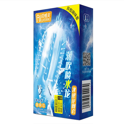 Ultra-Thin Lubricated Condoms Large Particles Ribbed Dotted Granular Passionate Contracepation Sex Toys for Men Penis Sleeves