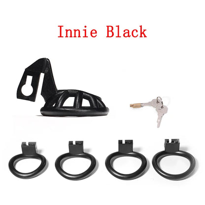 Negative/Micro/Small Chastity Cage for Sissy Sex Toys with 4 Size Cock Rings Pink/Black/White Bdsm Penis Lock Adult Toys for Men
