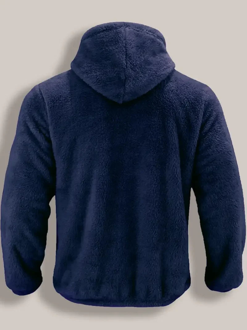 Men's Coral Fleece Jacket Hoodie Thickened Autumn Winter Warm Zipper Hooded New Arrival Comfortable Sweatshirt