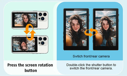 Magnetic Phone Vlog Selfie Monitor Screen, Wireless Back Camera Monitor for Live Streaming & Video Recording, iPhone & Android