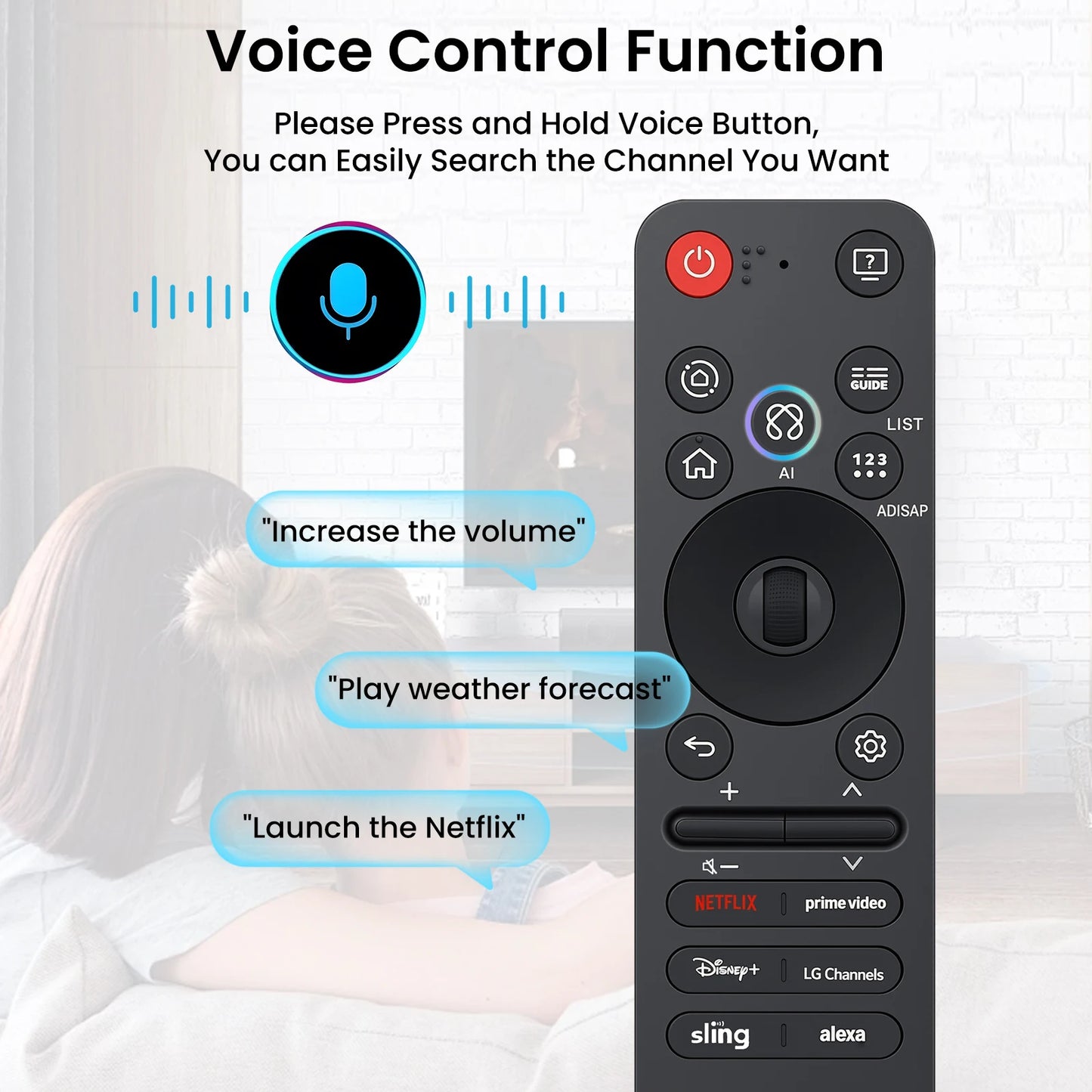 Replacement AN-MR25GA AI Magic Remote with Voice and Pointer,Compatible with 2019-2025 LG Smart TVs OLED, QNED, UHD, LED, LCD