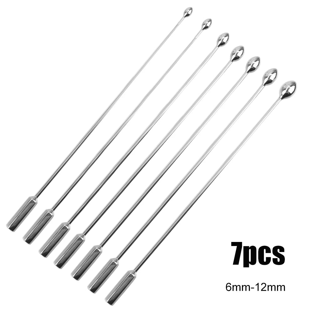 6-12mm Metal Stick Urethral Sounding Sex Toys For Men Penis Plug Urethra Sounds Cock Trainer Medical Male Masturbator Erotic Set