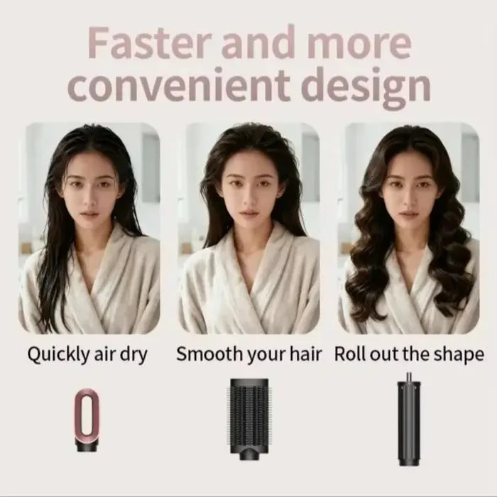 SenCiciMen New 6-in-1 Hair Styler Hot Air Brush, Multi-Functional Dry Straighten Curl, Salon & Home Use Hair Styling Tool