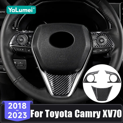 For Toyota Camry XV70 70 2018 2019 2020 2021 2022 2023 ABS Car Steering Wheel Button Panel Trim Cover Decorative Sticker