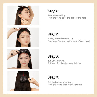 DOCO EMS Electric Massage Comb Vibration Red Light Therapy Hair Growth Massage Scalp Brush Anti Hair Loss Liquid Oil Applicator
