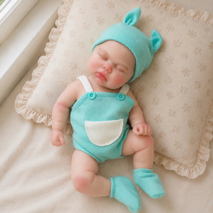 12 Inch Cuddly Open Mouth bebê reborn de silicone sólido Girl & Boy Doll With Painted Skin Soft & Flexible Newborn  Doll