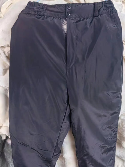 100% Genuine Sheepskin Pants Men's Thicken Long Hair Cold-proof Leather Pant Comfortable Middle-aged Elderly Dad Sheep Trousers