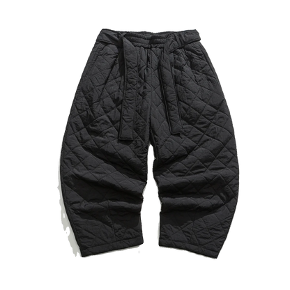 2024 Winter Thickened Cotton Padded Pants Men Casual Warm Trousers Ankle Length Pants Sportwear Solid Drawstring Sweatpants Man
