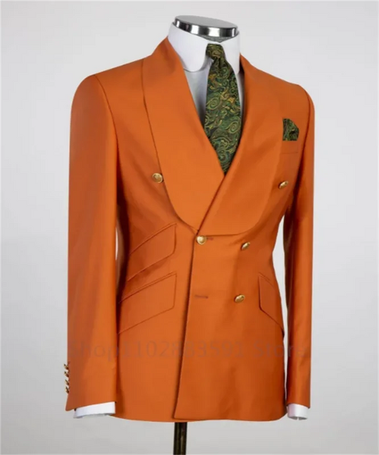 1 Pieces Mens Suits Fashion Solid Double Breasted Men Wedding Prom Dress Male Blazer Only Slim Fit Suits Tuxedo 5XL-XS