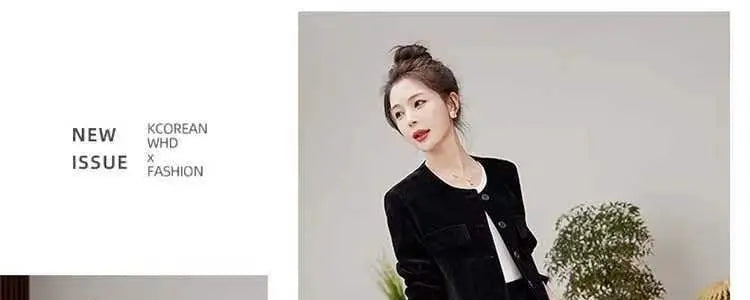 Fashionable Corduroy Set Women's Autumn Winter New Style Elegant Lady Fragrance Wind Coat Wide Leg Pants Two Piece Suit
