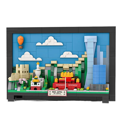 City postcard street view assembly building blocks toys creative ornaments model children's holiday gifts