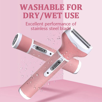 Kemei Multi-function 4in1 BeautyTrimmer Set Lady Shave Epilator Rechargeable for Legs Arms Armpit Bikini Backs Face Hair KM-6637