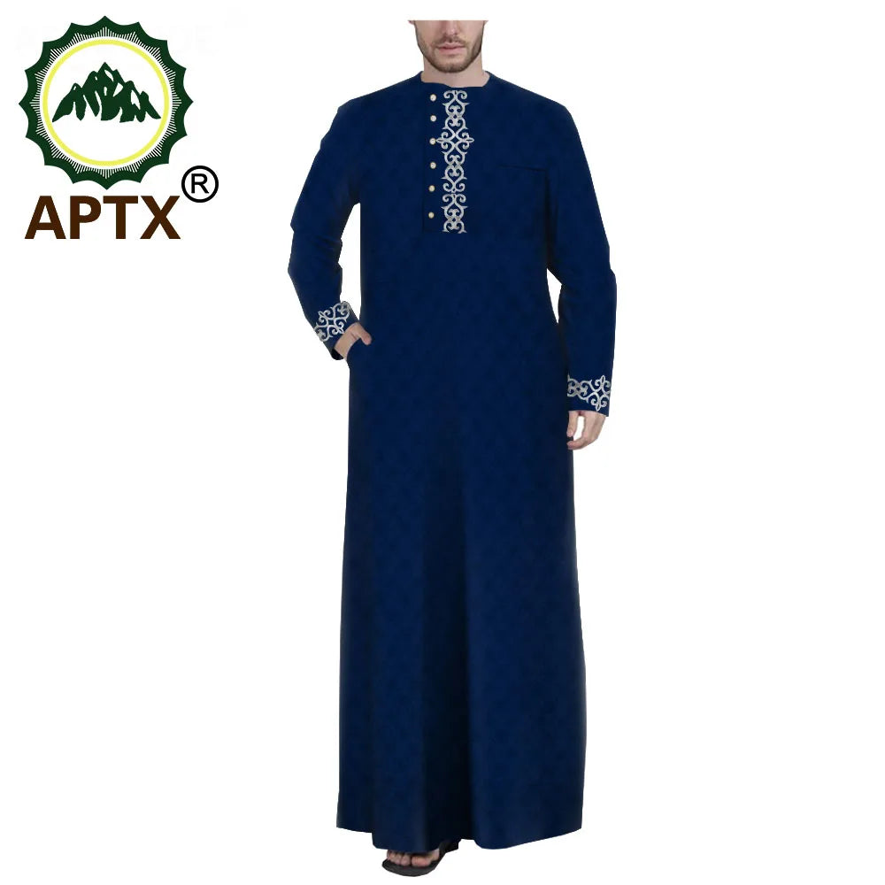 Muslim Jubba for Men Quality Thobe Tailor Made Single Breasted Loose Casual Style Long Robe for Event Wedding TA2014001