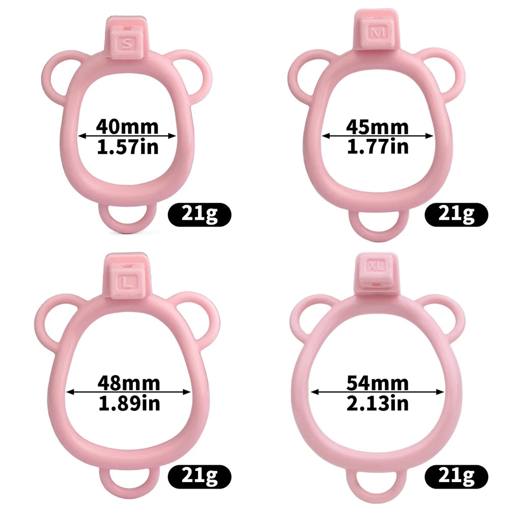 FRKO Real Pussy Labia Sissy Chastity Cage Set 정조대 4 Size Penis Ring Belt Lock Cock Anal Plug Pussy Worship Sex Toys For Men BDSM