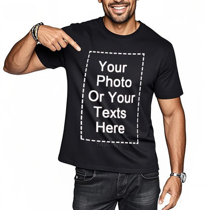 Your Design Here T Shirts Cotton Custom T-Shirt Make Your Design Logo Text for Men and Women Personalized Tshirt Summer Presents