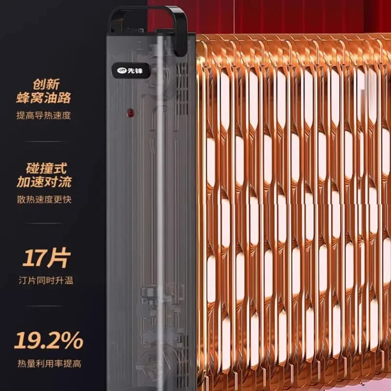 220V Pioneer Oil Filled Radiator Heater Energy Saving for Home Living Room Bedroom Large Area Electric Heater CAW