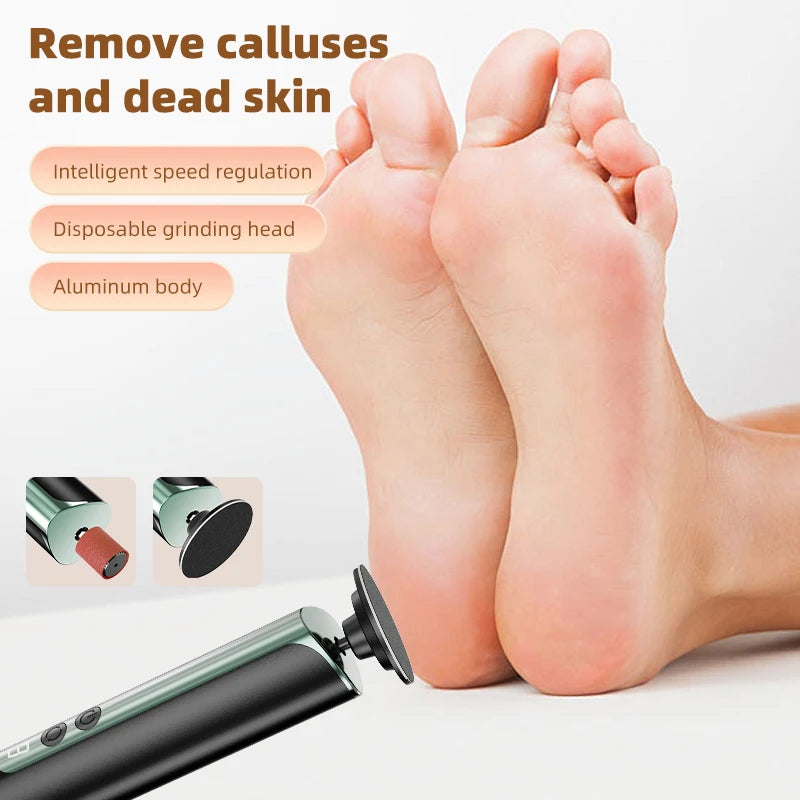 Aluminum Alloy Rechargeable Electric Callus Remover Cordless Foot File Sander for Dead Skin Care Pedicure Tool Home Use