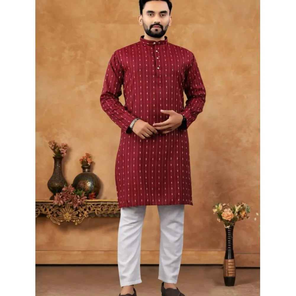 Luxury Islamic Arabic Abaya Robe National Style Ethnic Print Stand Collar Youth Mid-length Ropa Arabe Hombre Kurta For Men
