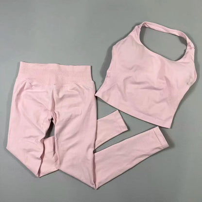 2 Pieces Sportswear Women Yoga Set Gym Clothes Sportswear Yoga Suits High Waist Scrunch Fitness Tracksuits  Pilates Set
