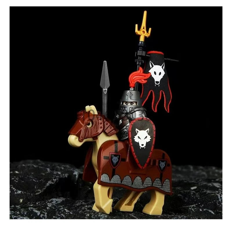 Green Dragon Raven Knights Shield Action Figures MOC Medieval Ancient Knights Scene Building Block Creative Toys for Children