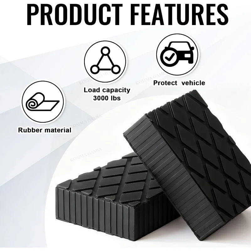 Car Jacks Lifting Car Lift Rubber Jack Pad Blocker Jack Pad Shock-Absorbing Support Equipment Elastic Blocks Accessories