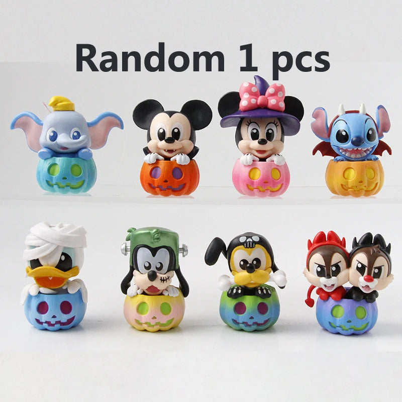 Mickey Mouse and Friends (Pumpkin Version) Halloween Limited Cosbi Blind Box Mini Figure Guess Pack Christmas Gifts