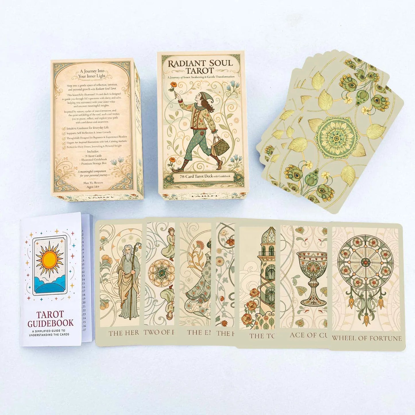 78 Tarot Cards, 13x8 Cm Radiant Soul Tarot Deck, Guide Life Problems Clearly and Calmly, Includes Paper Manual