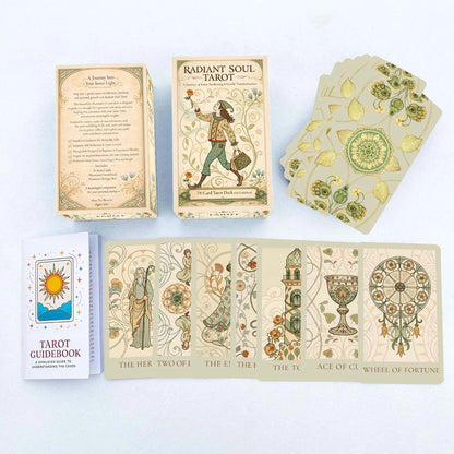 78 Tarot Cards, 13x8 Cm Radiant Soul Tarot Deck, Guide Life Problems Clearly and Calmly, Includes Paper Manual