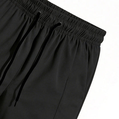 Men Sports Cargo Shorts Summer Elastic Drawstring Waist Loose Fit Zipper Side Pockets Gym Workout Daily Outdoor Street Bottoms