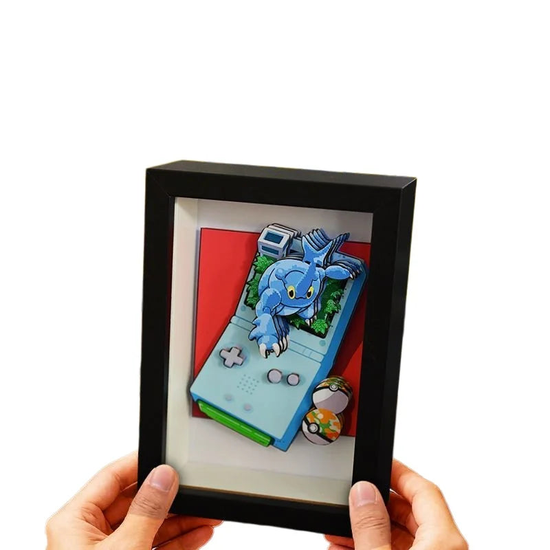 Anime Gyarados 3D Art Painting Cartoon Bulbasaur Figure Collect Picture Handmade Desktop Decora Fans Gift
